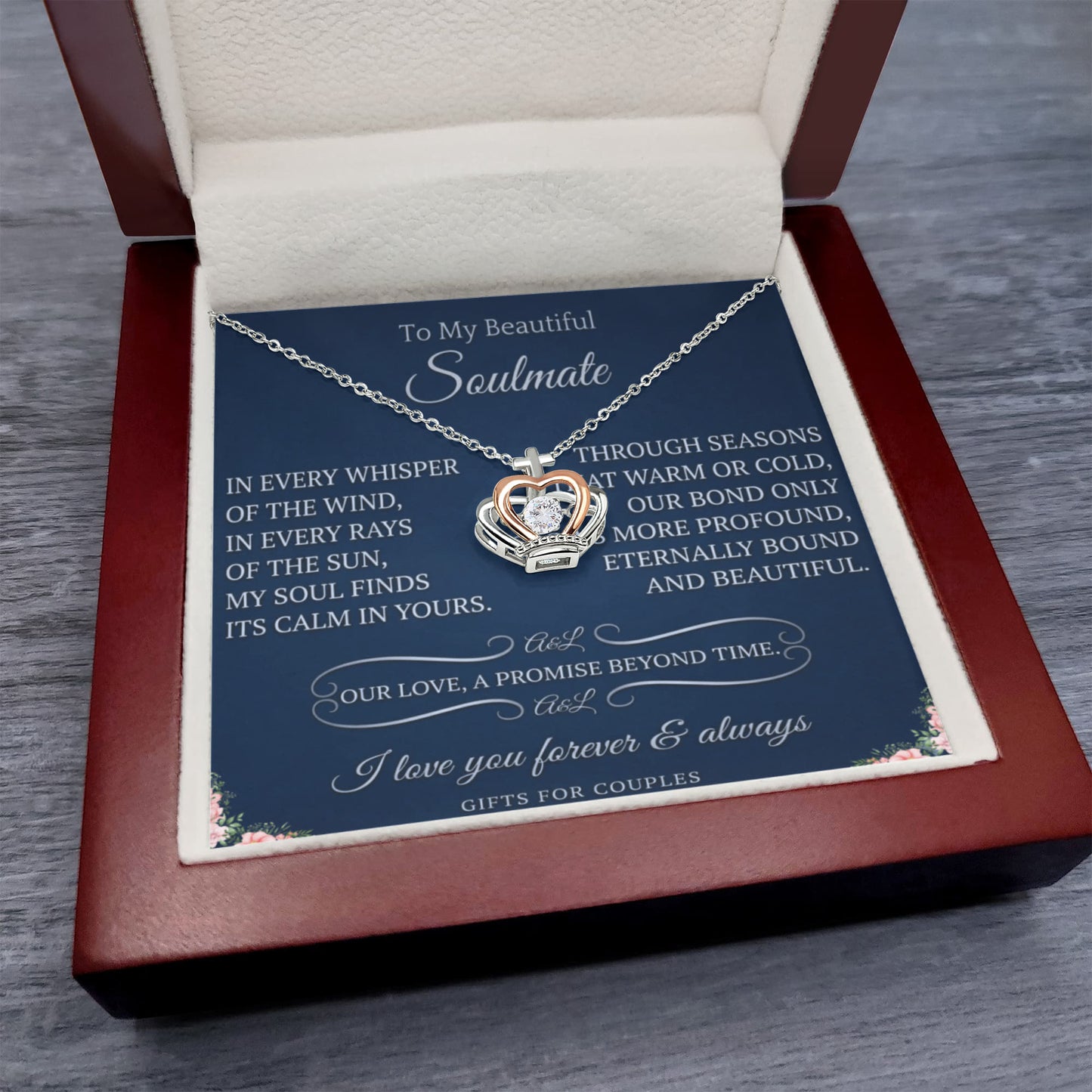 Romantic jewelry gift for husband and wife