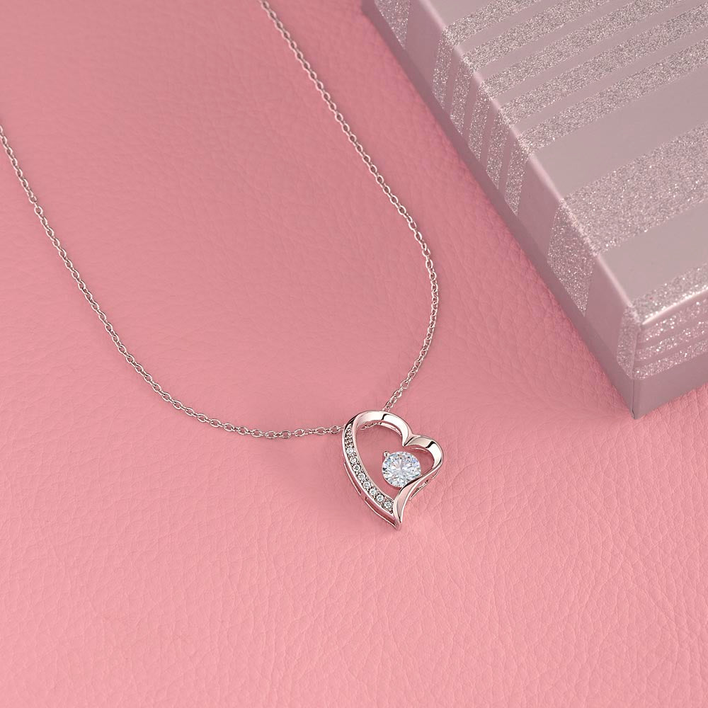 Forever Love Heart Necklace for Her – Elegant CZ Crystal Pendant Gift for Women