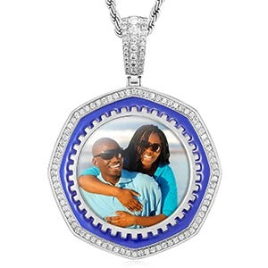 2025 New Arrival Octagon Custom Made Photo Medallions Pendant Necklace