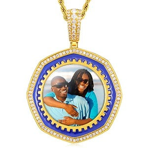 2025 New Arrival Octagon Custom Made Photo Medallions Pendant Necklace
