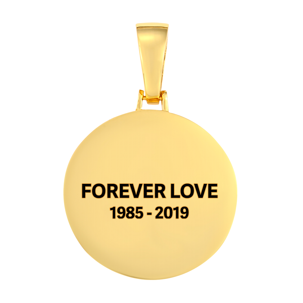 Custom Photo Medallion Memory Pendant Necklace- Gold Medallion Necklace For Men and Women
