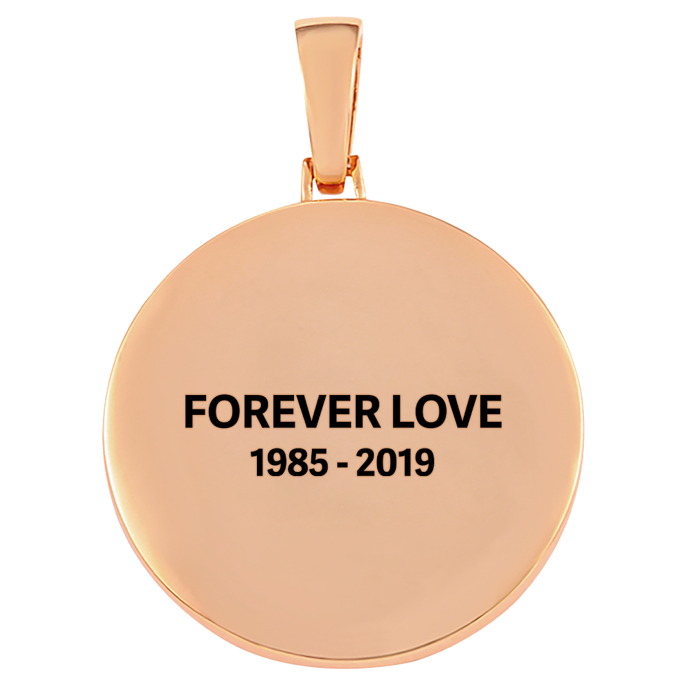 18k Iced Out Rose Gold Medallion Picture Necklace- Personalized Gift For Women