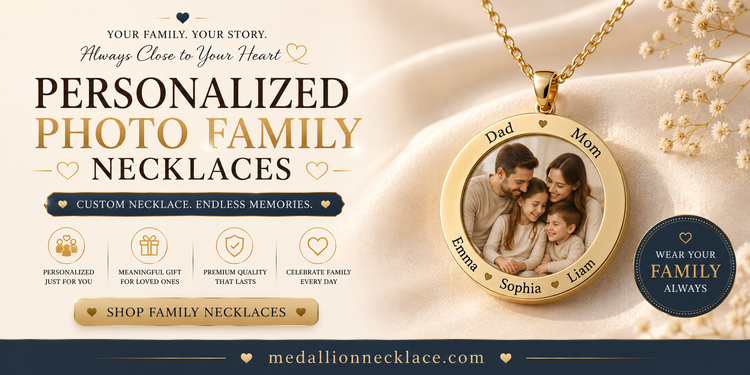 Custom Photo Wings Medallion Necklace – Personalized Memory Pendant