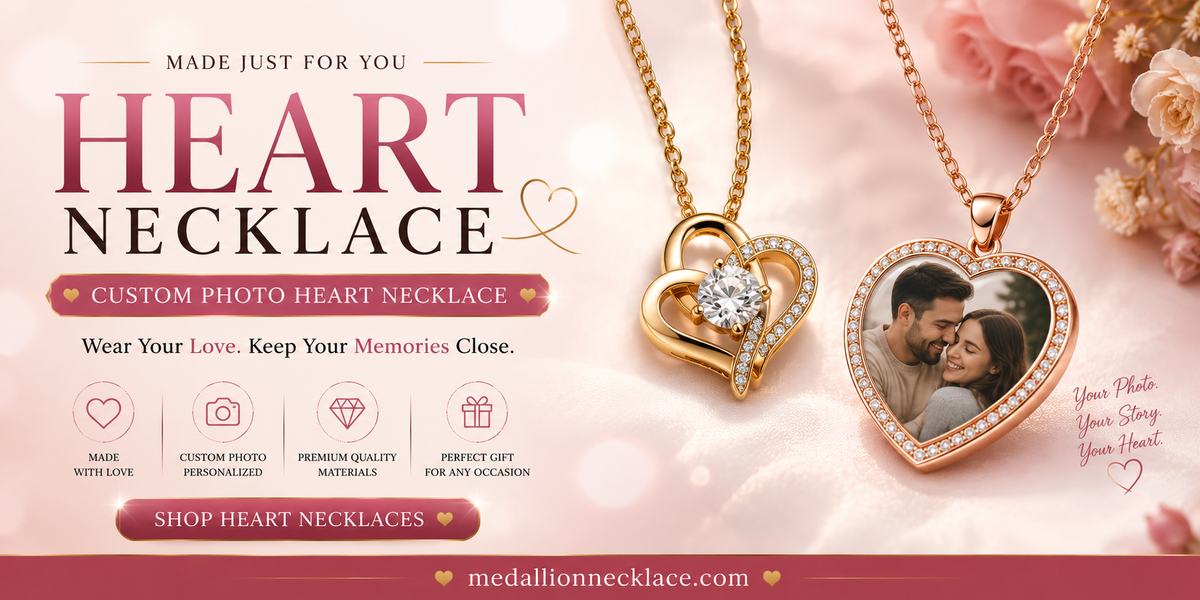 Personalized Heart Necklace Collection | Medallion Necklace