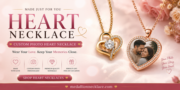 Personalized Heart Necklace Collection | Medallion Necklace