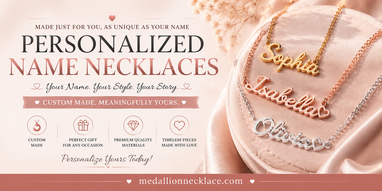 Personalized Name Necklace Collection | Medallion Necklace