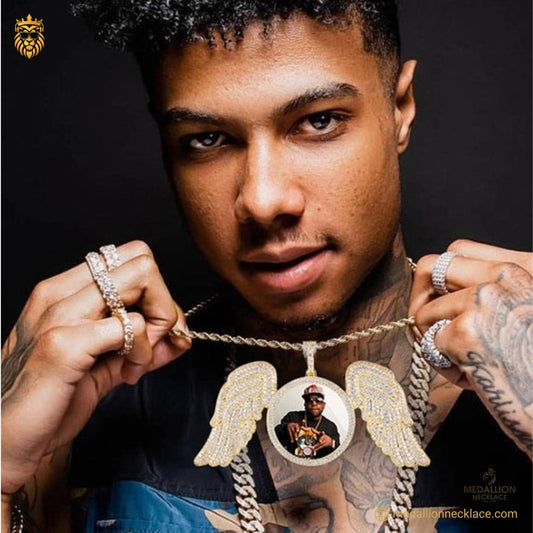 New 2025 Custom Made Photo Angel Wings Medallion Necklace