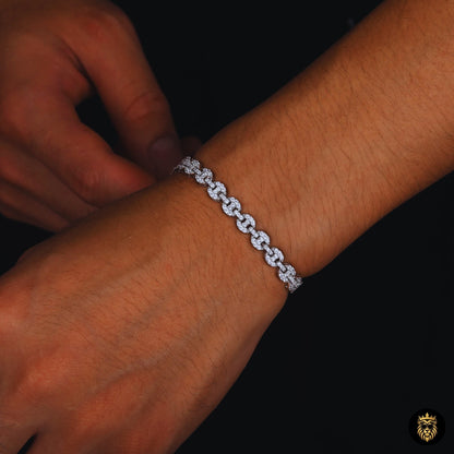 Iced Out Moissanite Cuban Link Bracelet
