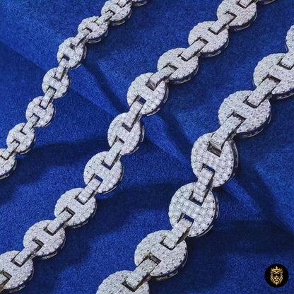 Iced Out Moissanite Cuban Link Bracelet – 925 Sterling Silver Pig Nose Clasp Hip Hop Jewelry