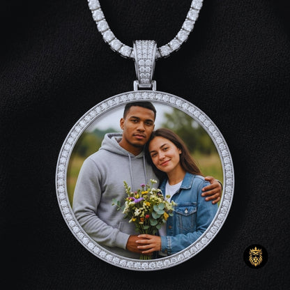 45mm custom photo memory medallion necklace with personalized picture pendant