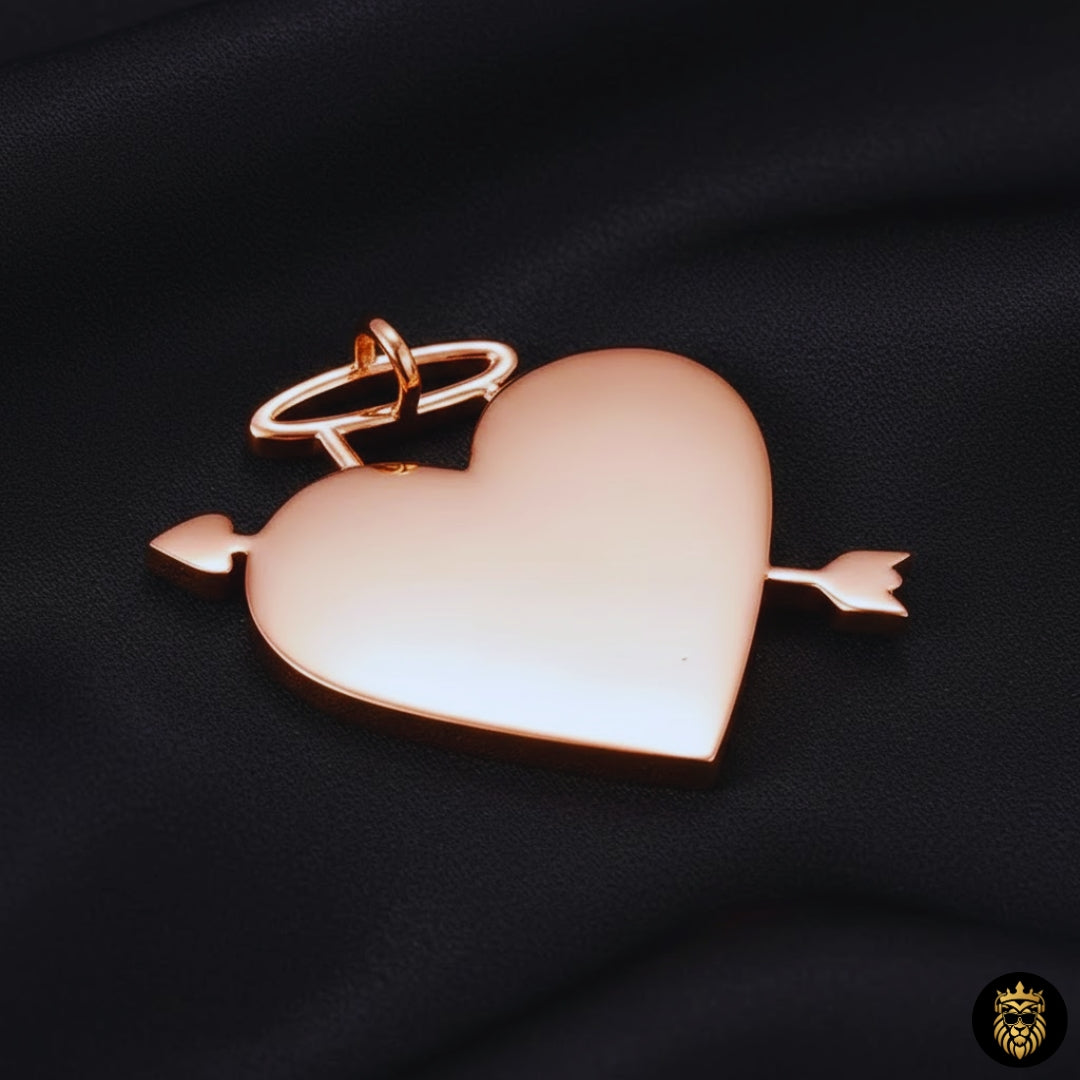 Custom Heart Arrow Photo Necklace – Personalized Picture Medallion Pendant for Men & Women