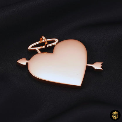 Custom Heart Arrow Photo Necklace – Personalized Picture Medallion Pendant for Men & Women