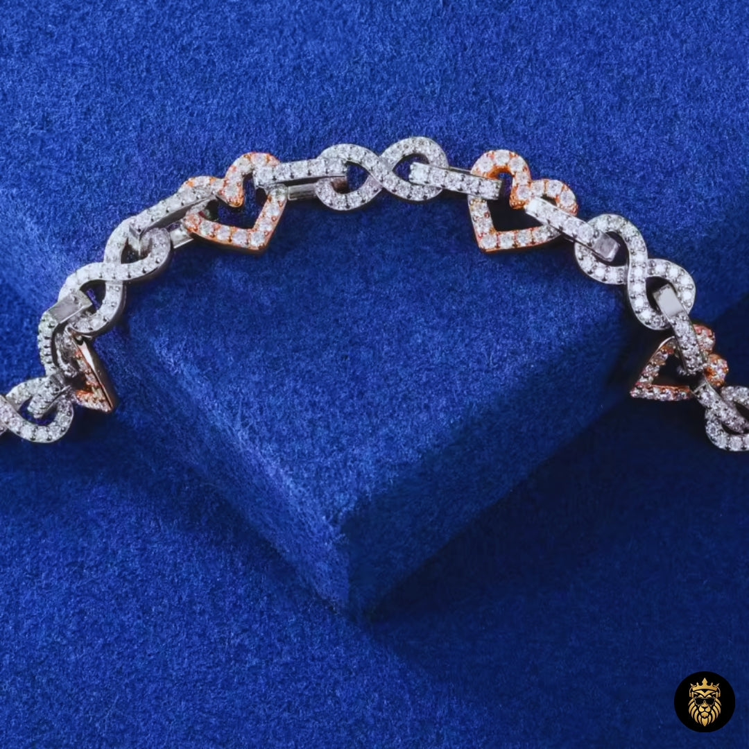 Moissanite Infinity Heart Bracelet