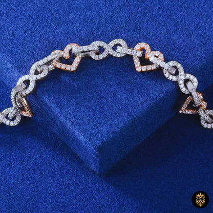 Moissanite Infinity Heart Bracelet