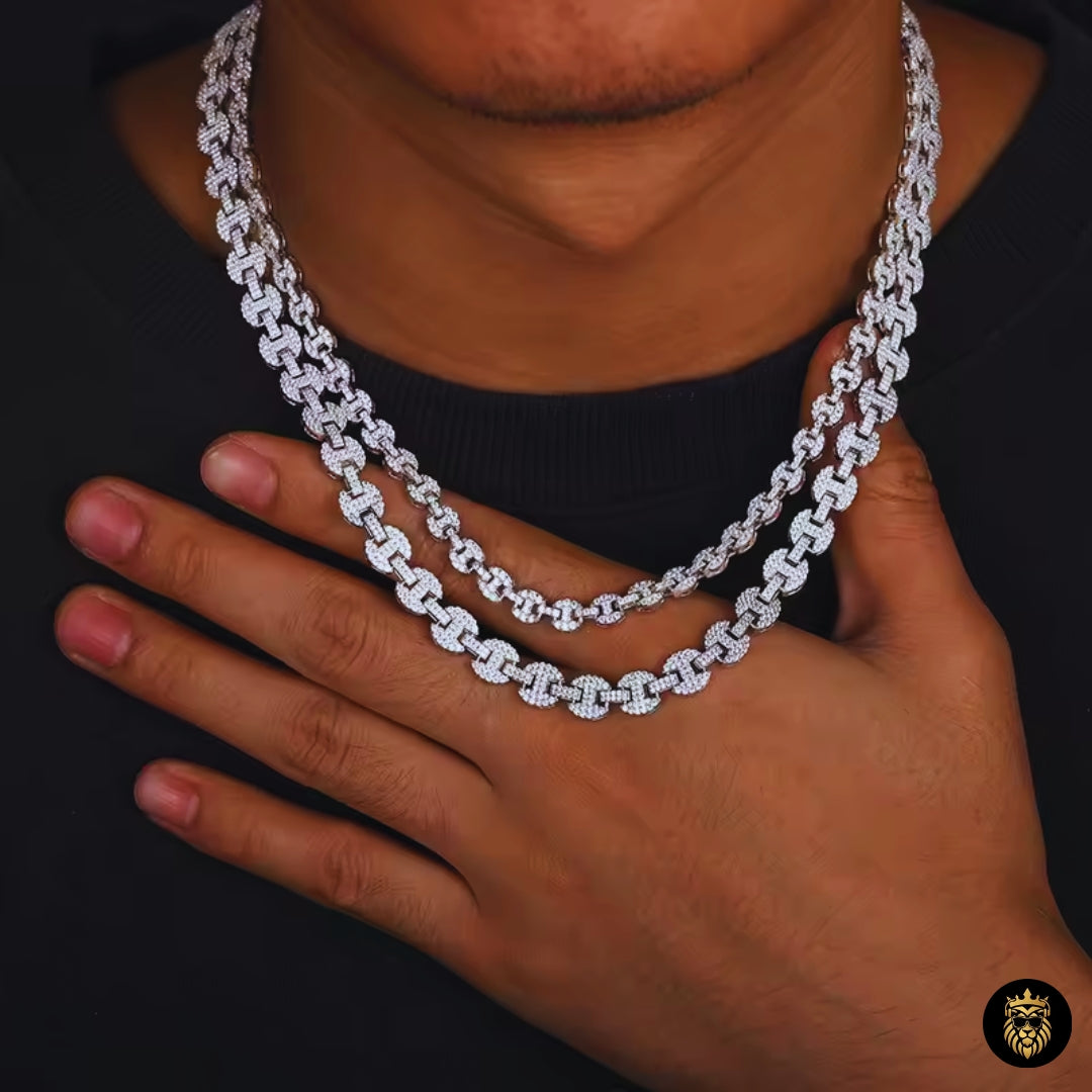 Iced Out Moissanite Cuban Link Bracelet – 925 Sterling Silver Pig Nose Clasp Hip Hop Jewelry
