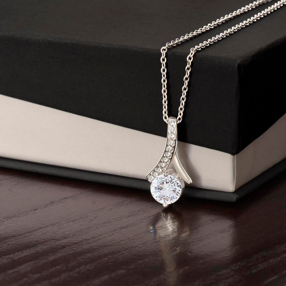 Elegant couple necklace showing front design with romantic pendant