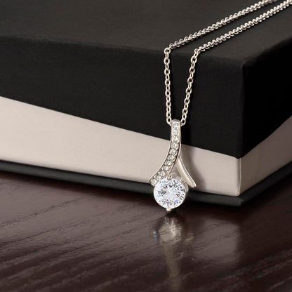 Elegant couple necklace showing front design with romantic pendant