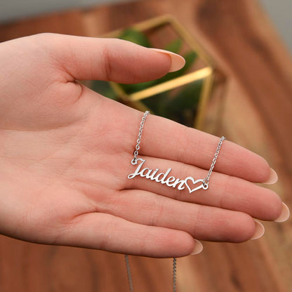 Heart shaped name necklace ideal birthday gift for women