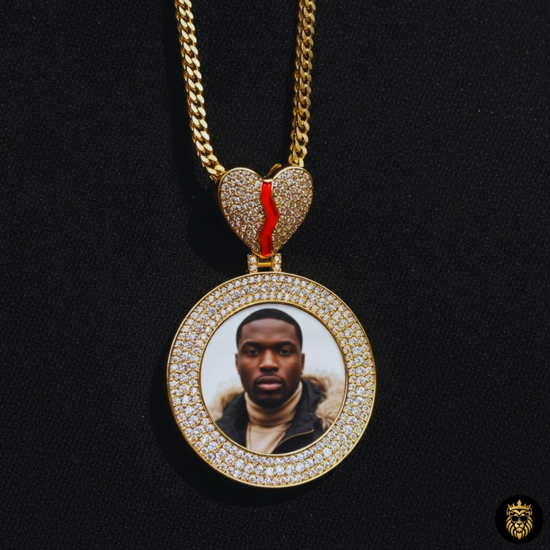 Hip hop style personalized picture pendant necklace with chain

