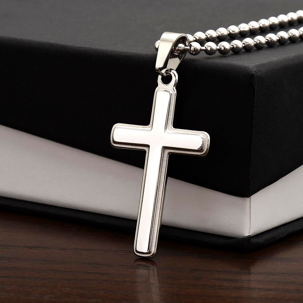 Christian cross necklace gift for dad representing faith and love