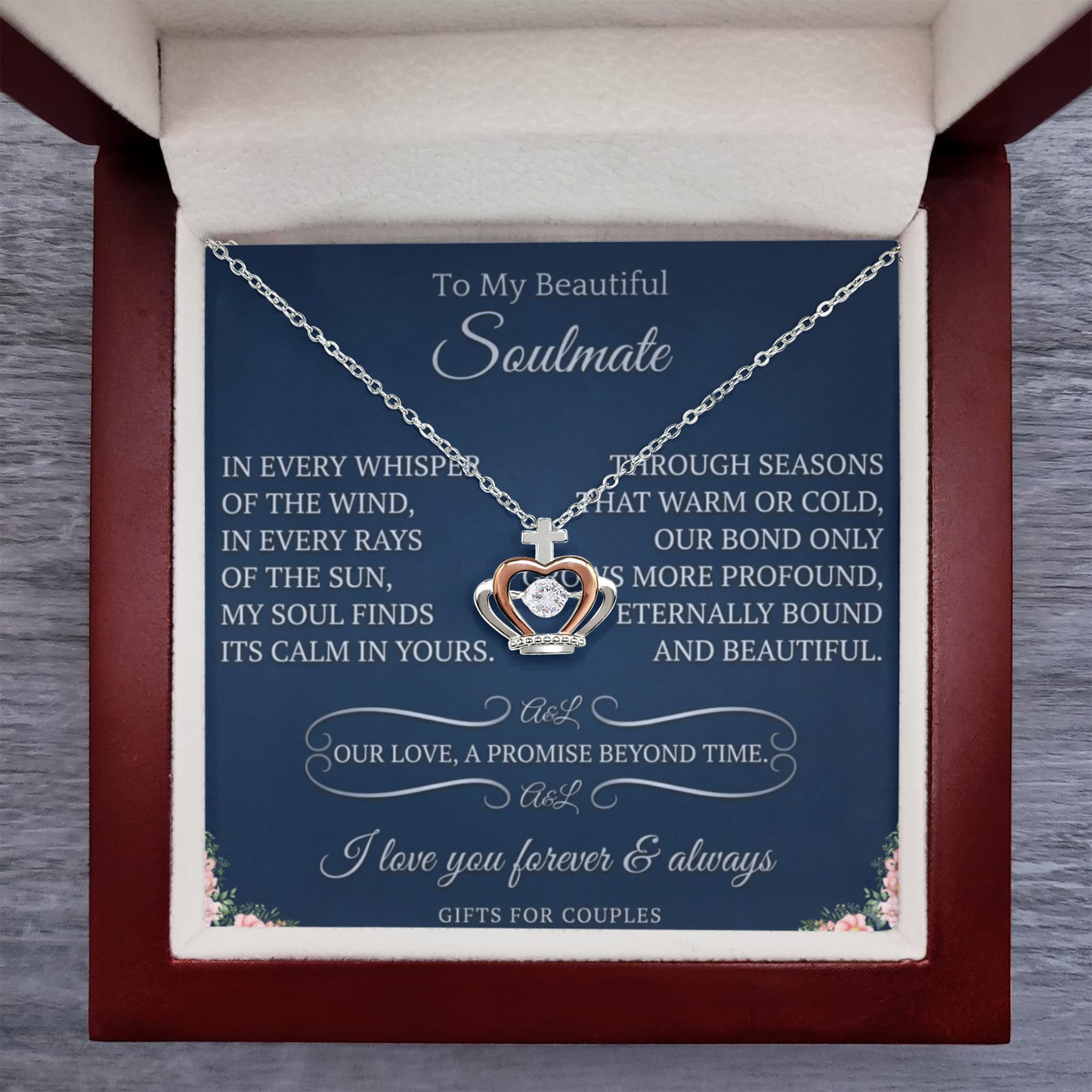 Elegant crown necklace for couples