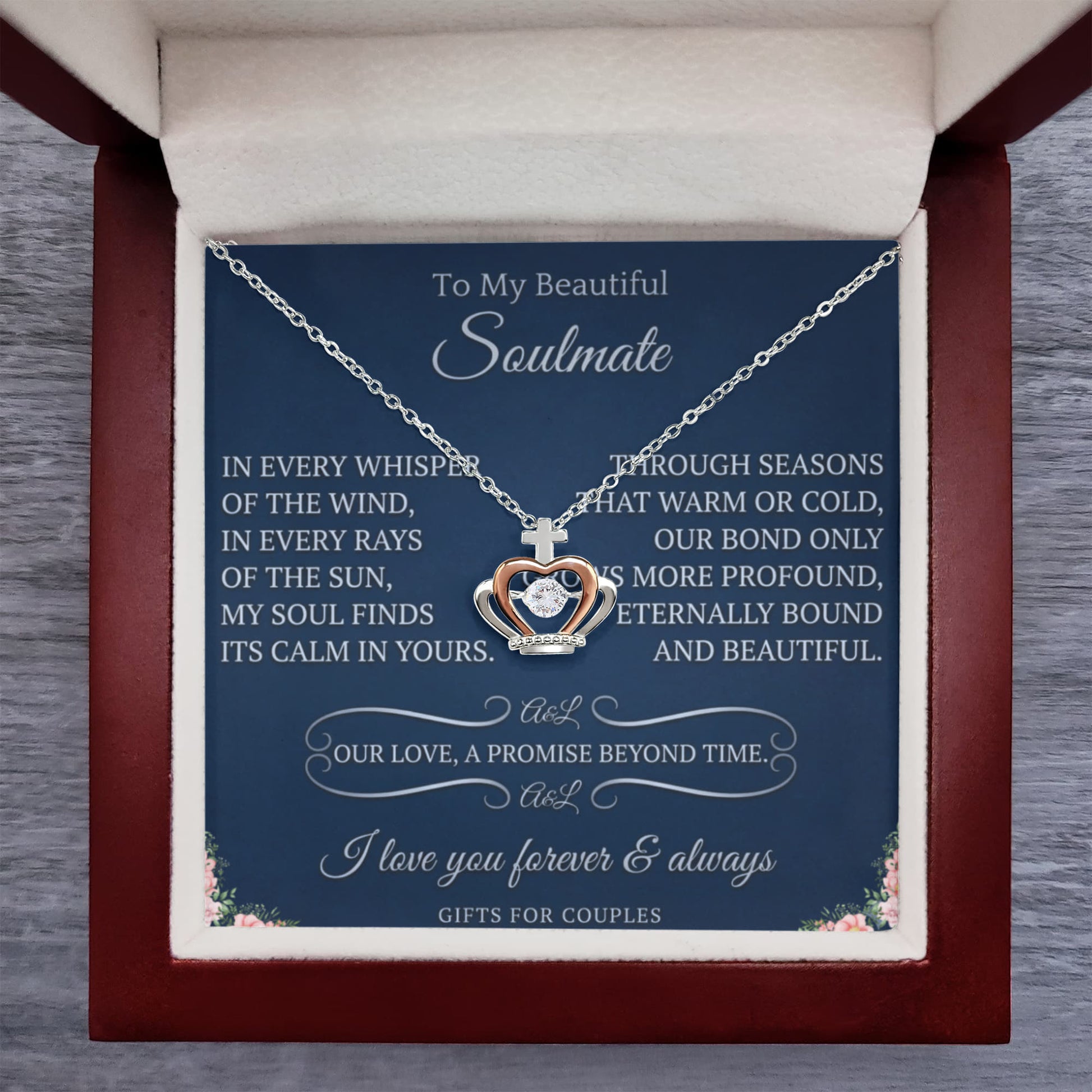 Elegant crown necklace for couples