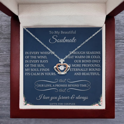 Elegant crown necklace for couples