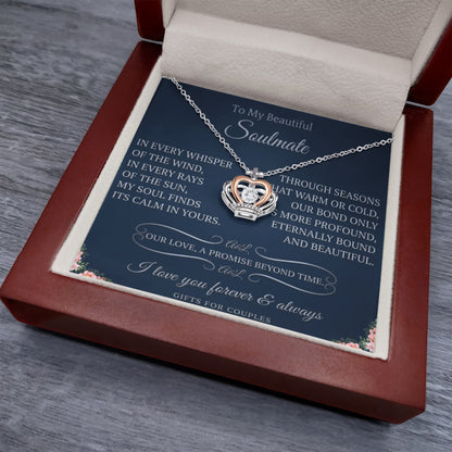 Couple crown pendant jewelry for anniversary