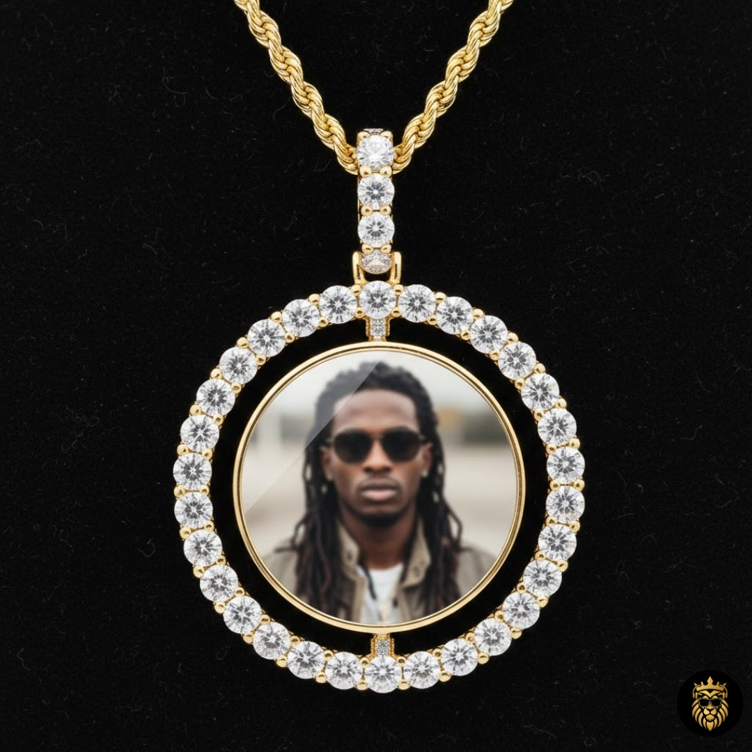 Double-sided custom picture pendant necklace for men and women