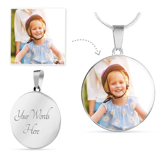 Custom engraved circle necklace for boys and girls jewelry gift