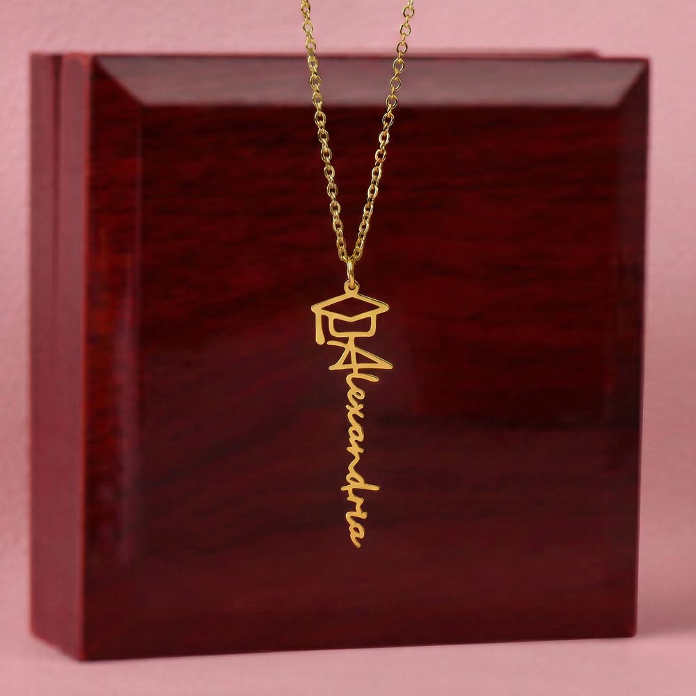 Handmade custom name graduation necklace