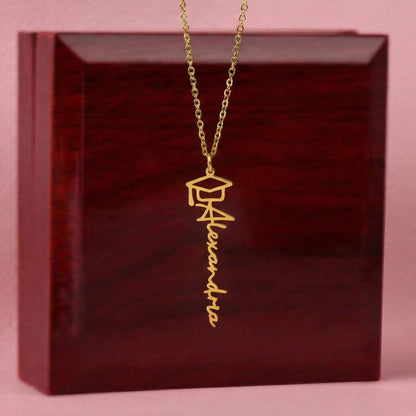 Handmade custom name graduation necklace