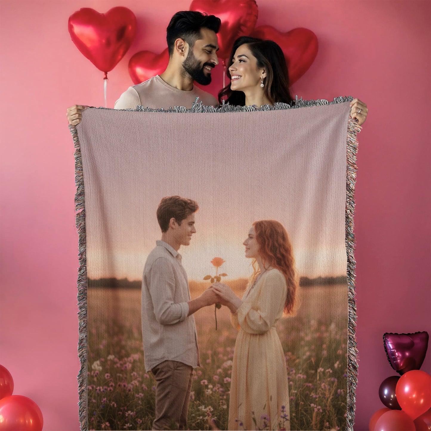 Family photo transformed into a woven heirloom keepsake.