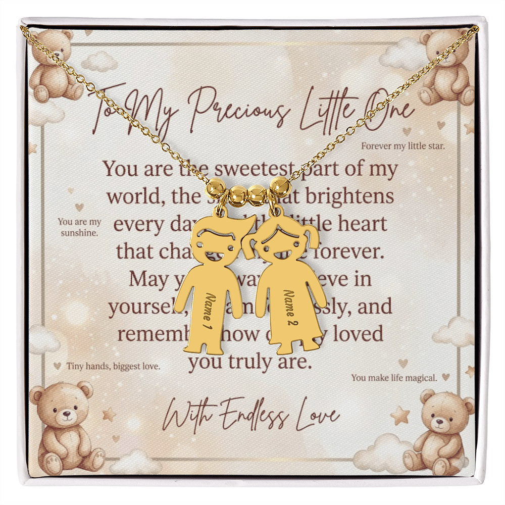 Personalized kid necklace ideal for birthday gift presentation