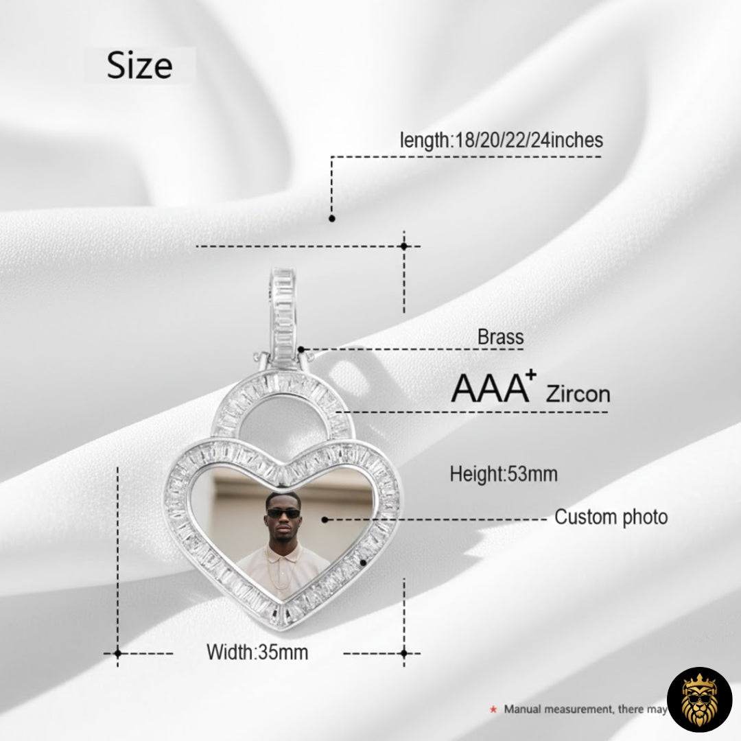 Stylish heart medallion necklace for men and women
