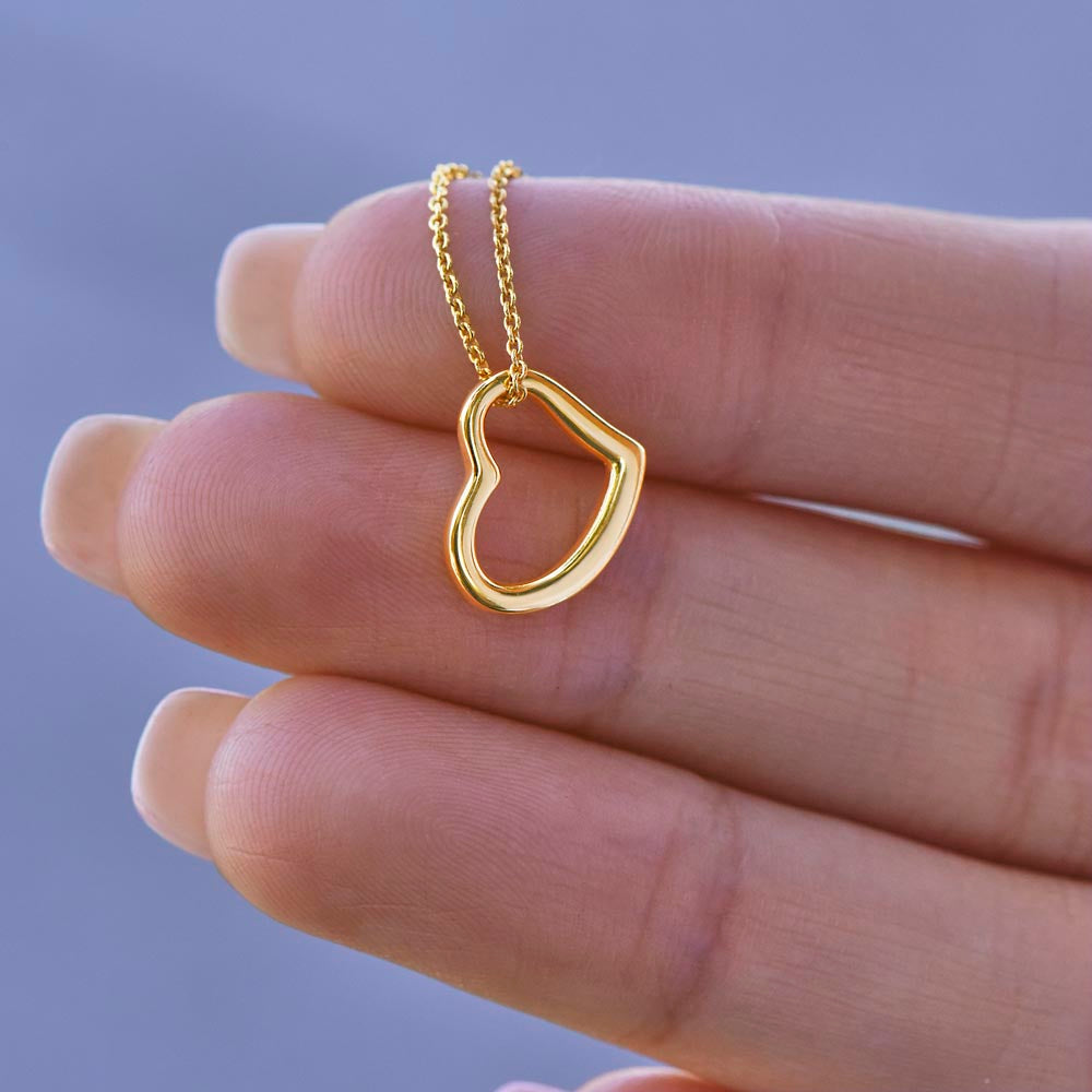 Delicate heart pendant necklace designed for couples