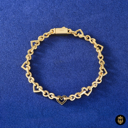 Luxury sterling silver bracelet with moissanite stones
