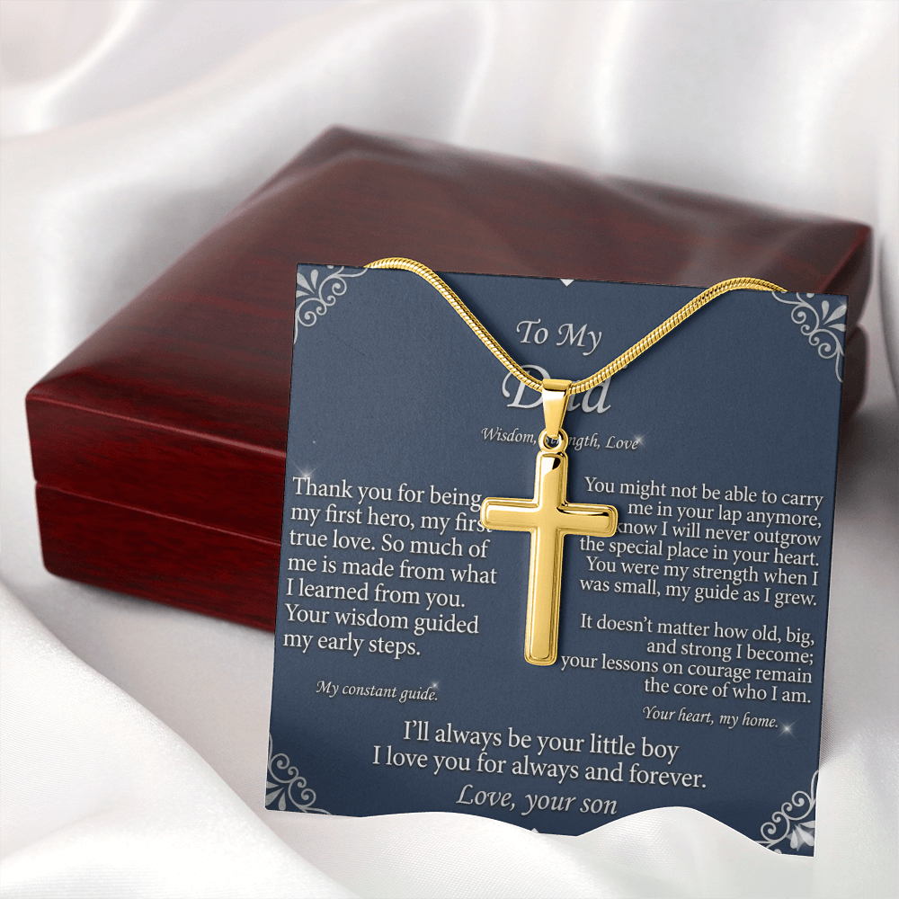 Meaningful cross pendant necklace representing love, respect, and gratitude for father