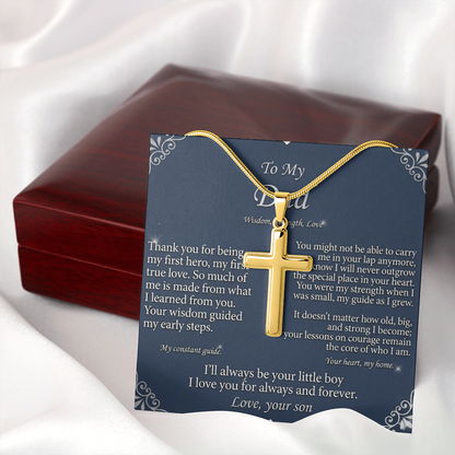 Meaningful cross pendant necklace representing love, respect, and gratitude for father