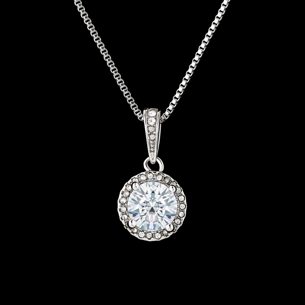 Luxury women's necklace with brilliant crystal centerpiece