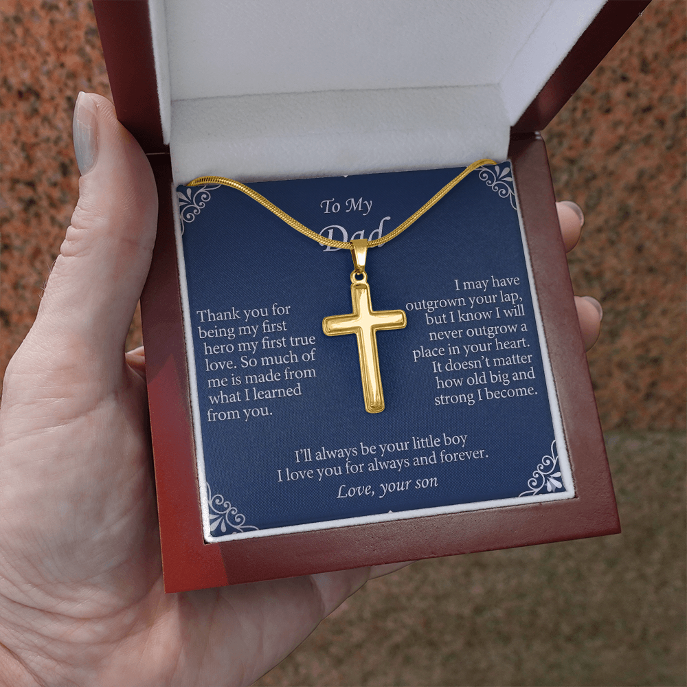 Faith inspired cross necklace designed for fathers