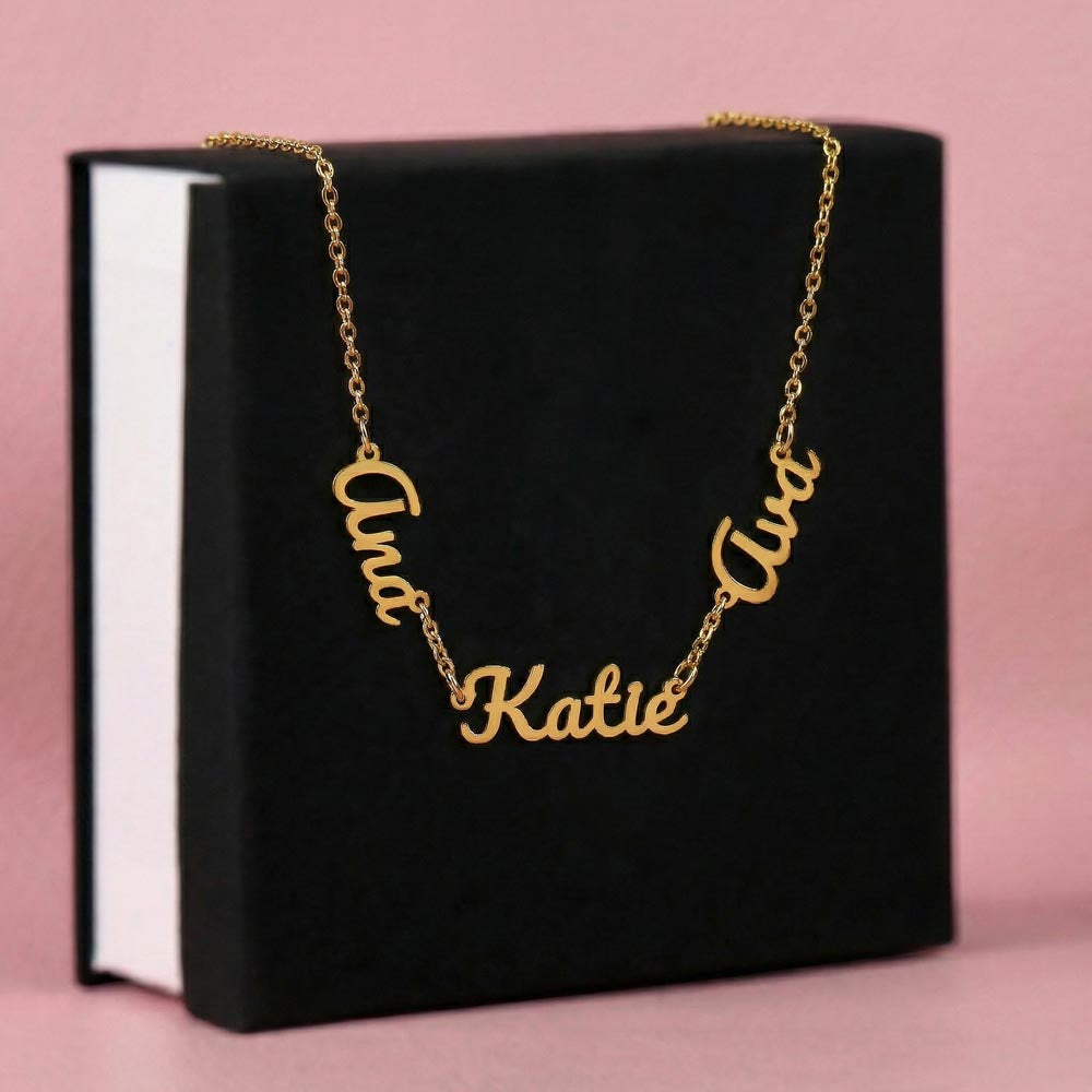 Luxury gift box packaging for personalized multiple name necklace jewelry