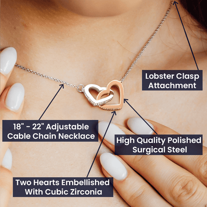 Interlocking hearts pendant representing everlasting love