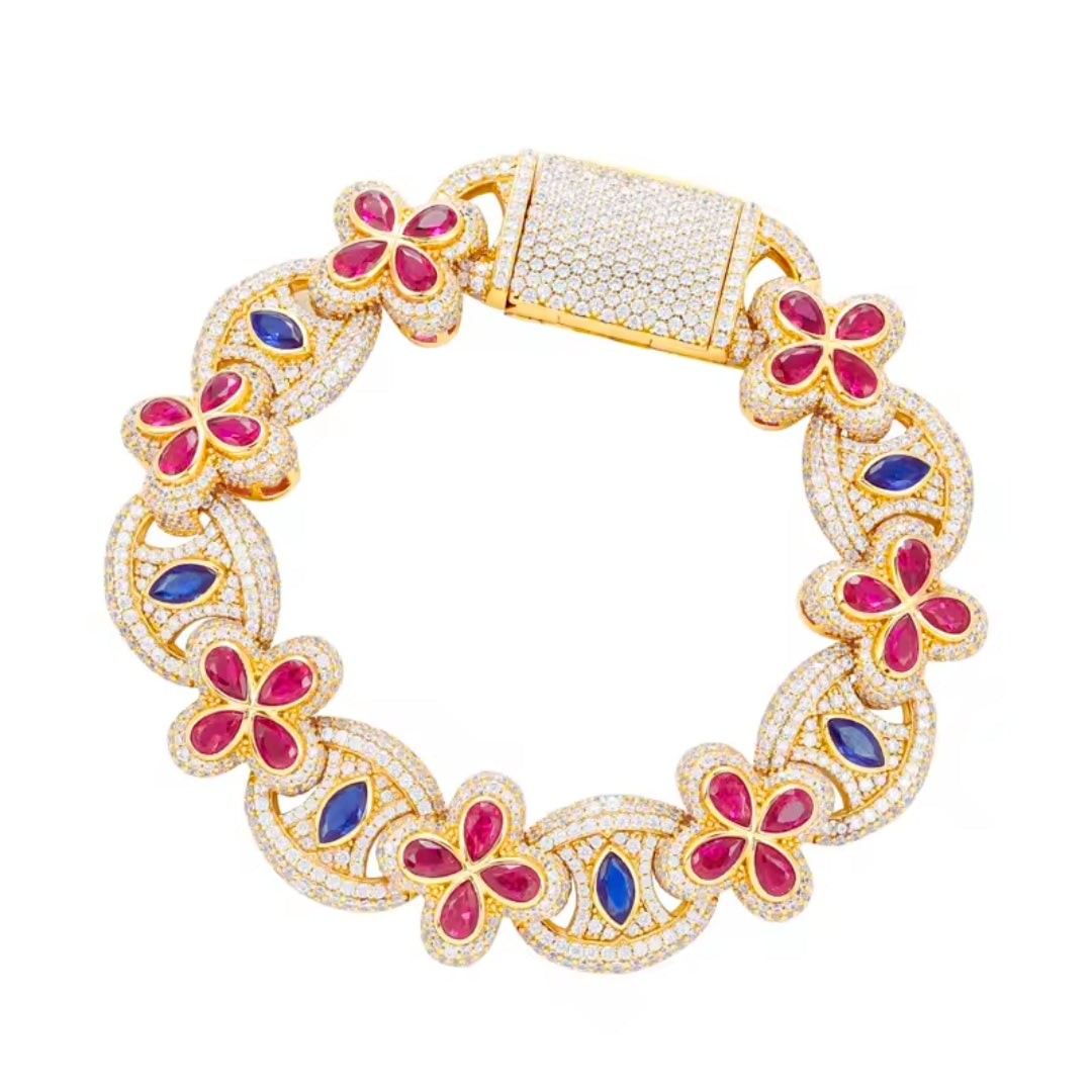 Sparkling evil eye bracelet with moissanite stones