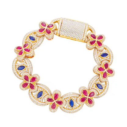 Sparkling evil eye bracelet with moissanite stones
