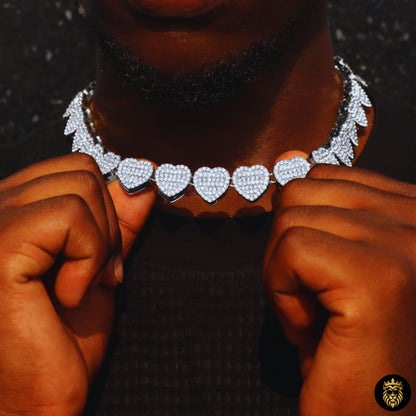 Front and back view of gold medallion heart necklace jewelry

