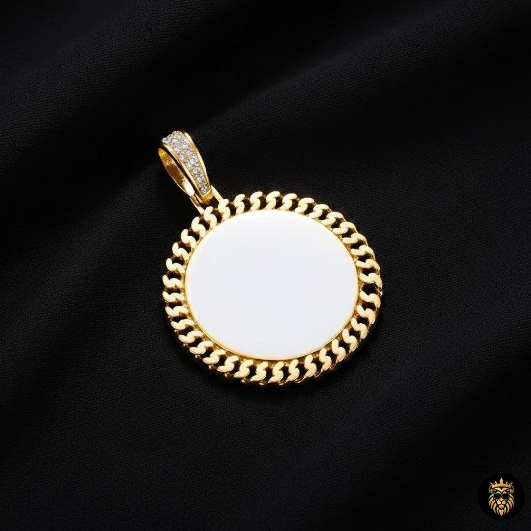Premium gift box packaging for custom photo Cuban link medallion necklace