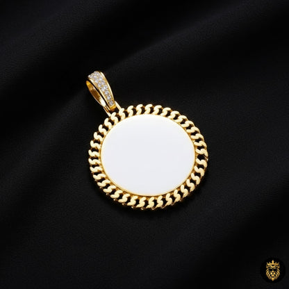 Premium gift box packaging for custom photo Cuban link medallion necklace