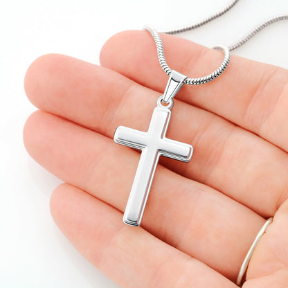Ready-to-gift cross pendant necklace packaged for father’s gift occasions