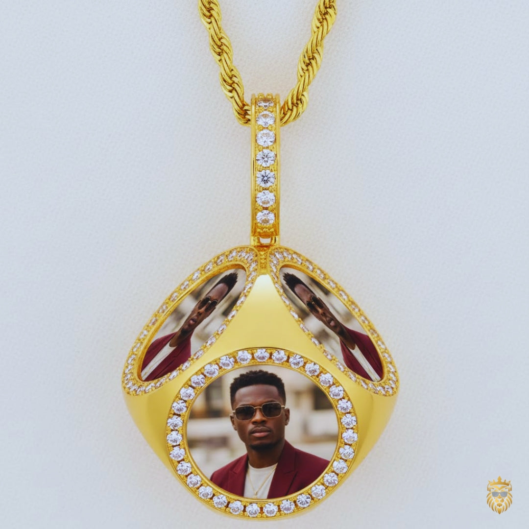 Personalized jewelry necklace featuring custom memorial photo pendant